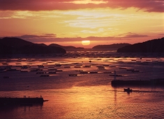 日本の朝日百選　虫明迫門の曙