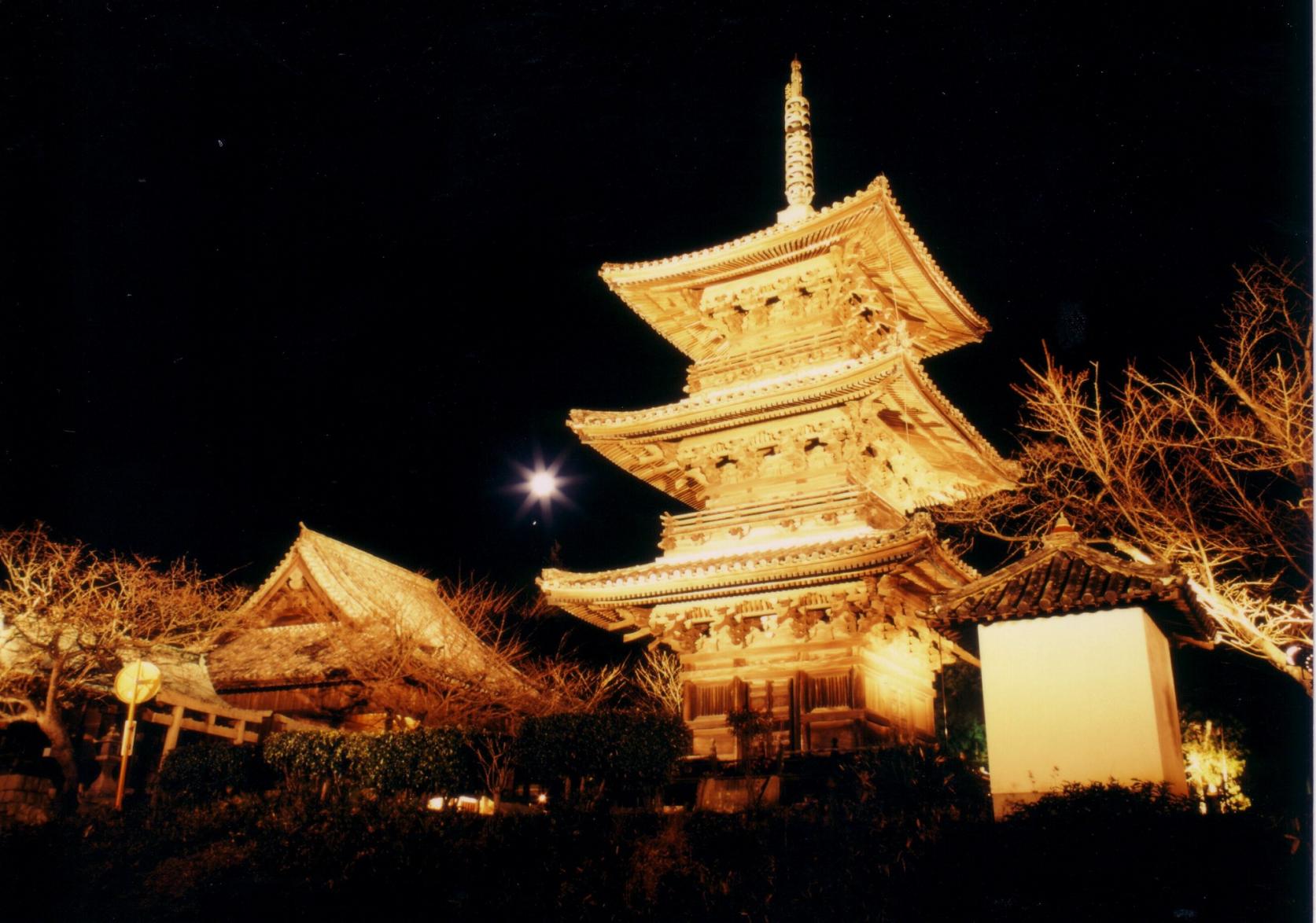 上寺山両詣りライトアップ-0